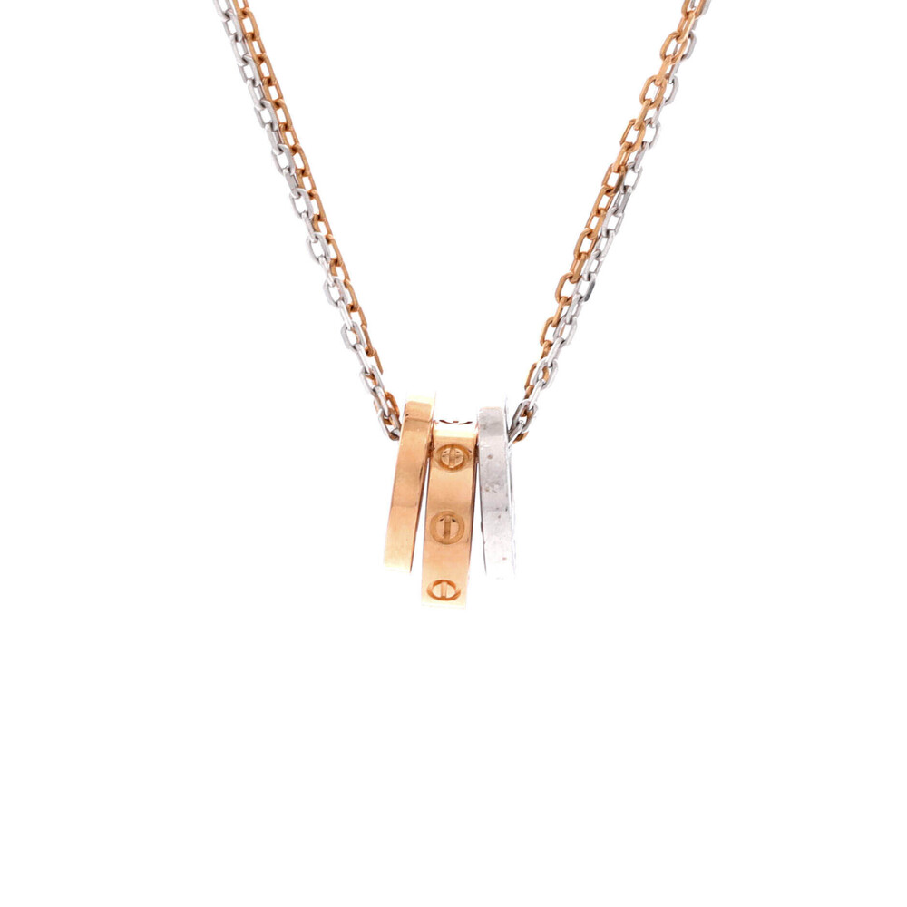 Cartier Love 3 Ring Pendant Necklace